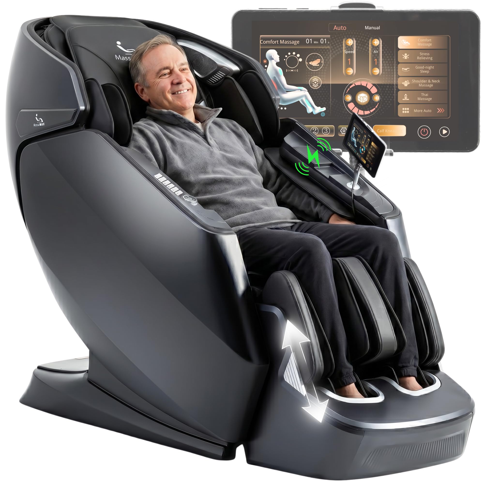 Amazon.com: MassMAX Massage Chair for Stretch & Flexibility - 4D